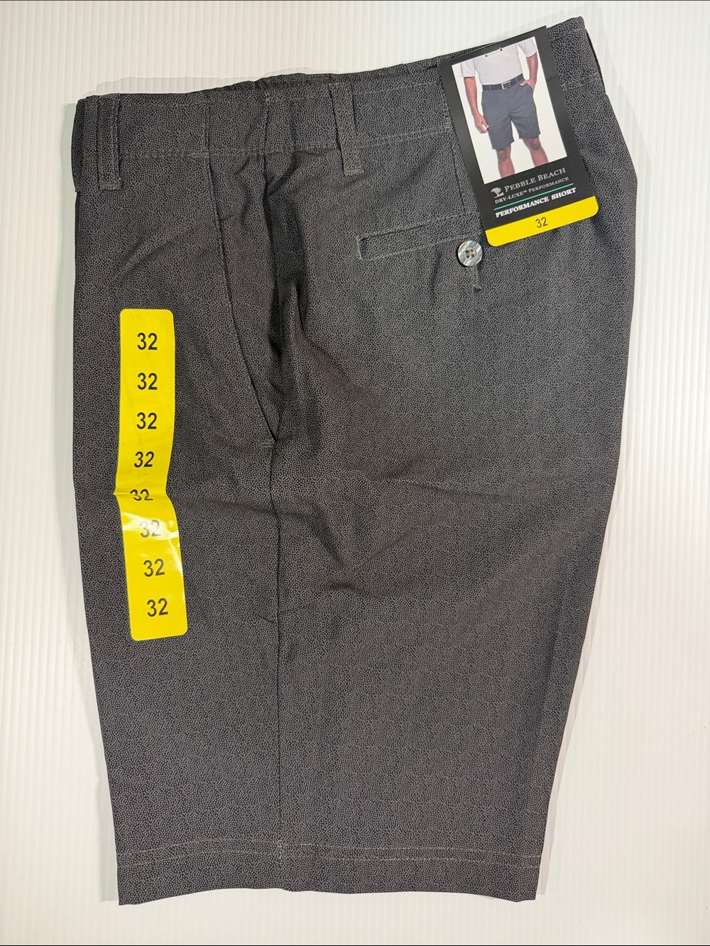 Pebble Beach Micro-Pattern Golf Shorts size 32 Black Color New